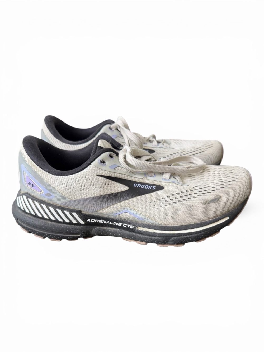 Brooks Adrenaline GTS 23 Running Shoes Womens 8 Gray Lavender Support Sneakers